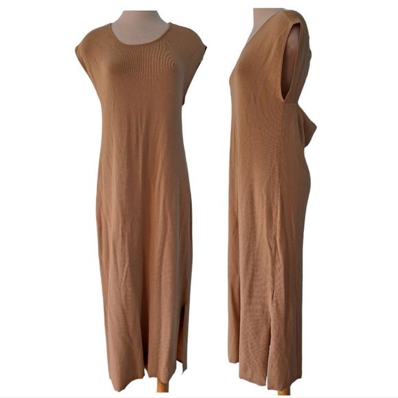 The Drop Laila Power Shoulder Twist Back Sweater Knit Dress XL Churds/Whey NWT - Picture 3 of 13